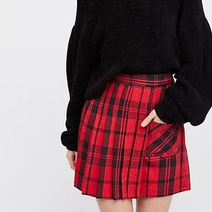 Free People Plaid Skirt